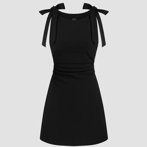 Cider Black Bow Mini Dress